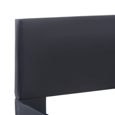 vidaXL Posteljni okvir LED črno umetno usnje 180x200 cm