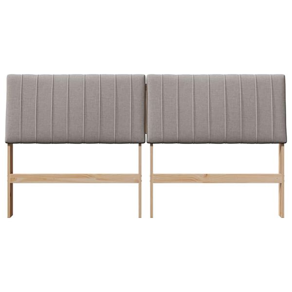 vidaXL Tapecirano vzglavje Taupe 200 cm Masivno borovo les