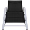 vidaXL Ležalnik 2 kosa z mizico aluminij črne barve