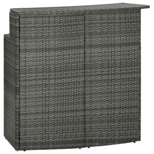 vidaXL Vrtna barska miza siva 120x55x110 cm poli ratan