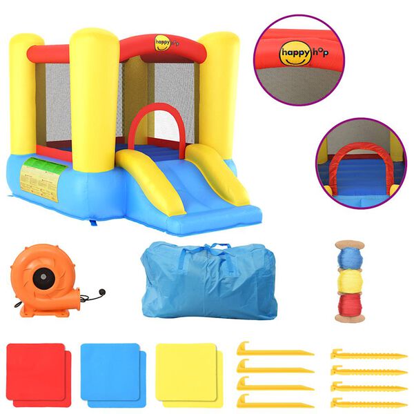 Happy Hop Napihljivi grad s toboganom 155x215x140 cm