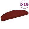 vidaXL Samolepilne preproge za stopnice 15 kosov 65x21x4 cm rdeče