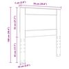 vidaXL Vzglavje z vzglavjem Bela 75 cm Konstruiran les