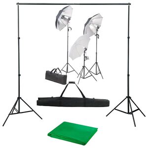 vidaXL Fotografski studijski komplet s svetilkami in ozadjem