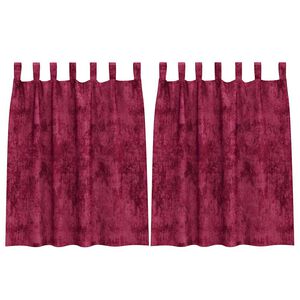vidaXL Velvete zavese 2 kos Vinorodna rdeča 140 x 140 cm Žamet