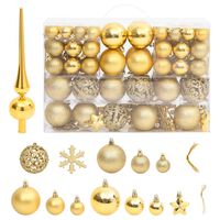 vidaXL Komplet novoletnih bučk 111 kosov zlate polistiren