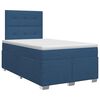 vidaXL Postelja boxspring z vzmetnico Modra 120 x 190 cm Blago