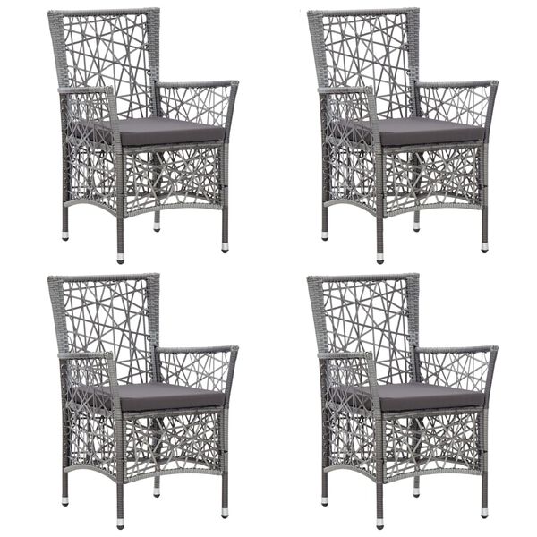 vidaXL Vrtna jedilna garnitura 5-delna siva