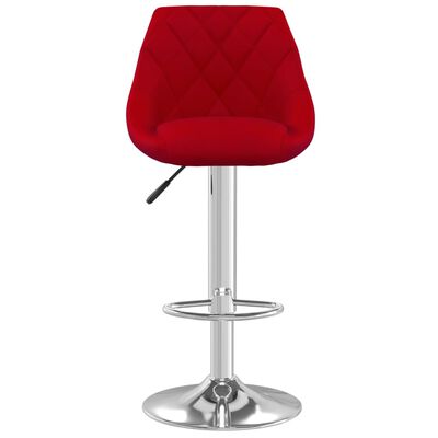 vidaXL Barski stolček 2 kosa vinsko rdeč žamet