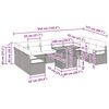 vidaXL Vrtna sedežna garnitura z blazino z blazino 11 pcs Bež in siva