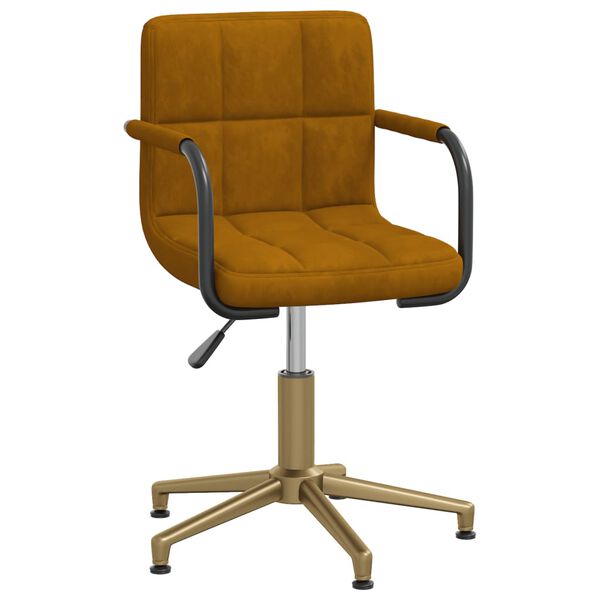 vidaXL Vrtljiv jedilni stol 4 kosi rjav žamet