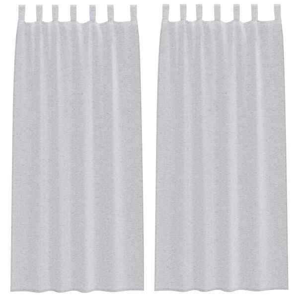 vidaXL Voile zavesa 2 pcs Svetlo siva 245 x 140 cm Poliester