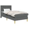 vidaXL Posteljni okvir z vzmetnico Temno siva 90 x 200 cm blago