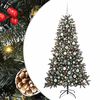 vidaXL Umestno božično drevo Zelena 180 cm PVC, plastika in jeklo