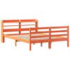 vidaXL Posteljni okvir brez vzmetnice vo&scaron;čeno rjav 135x190 cm borovina