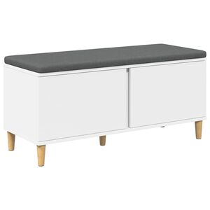 vidaXL Haldna klop z blazino s shranjevanjem Bela 100 x 38 x 46 cm