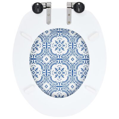 vidaXL Deske za WC školjko s počasnim zapiranjem 2 kosa MDF porcelan