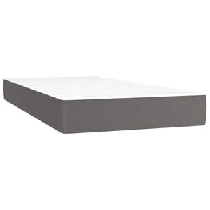 vidaXL Vzmetnica z žepkasto vzmetjo srednje trdote siva 80x200x20 cm umetno usnje