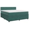 vidaXL Postelja boxspring z vzmetnico Temno zelena 140 x 200 cm Žamet