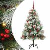 vidaXL Umestno božično drevo z LED lučmi Zelena in bela 150 cm