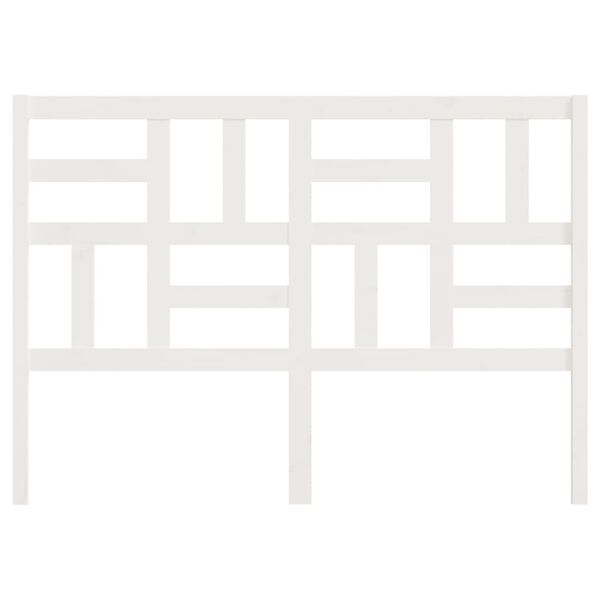 vidaXL Posteljno vzglavje belo 126x4x104 cm trdna borovina