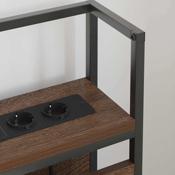 vidaXL Skladi&scaron;čni naslon s polico Rjavi hrast 90 cm Konstruiran les