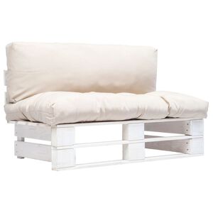 vidaXL Vrtni kavč iz palet s pe&scaron;čenimi blazinami borovina