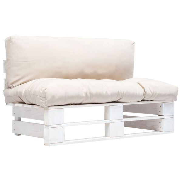 vidaXL Vrtni kavč iz palet s pe&scaron;čenimi blazinami borovina