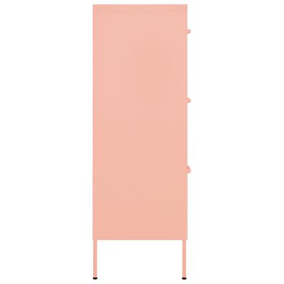 vidaXL Omarica s predali roza 80x35x101,5 cm jeklo