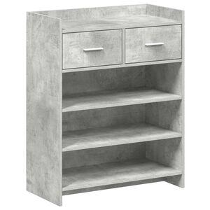 vidaXL Omara za čevlje 73,5 x 36 x 92 cm Inženirski les Betonsko siva