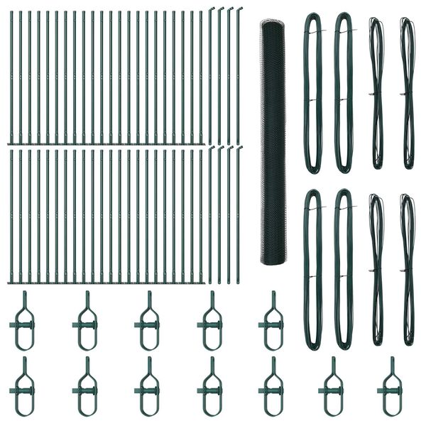 vidaXL Steber ograje. Zelena 100 x 1,5 m (25 mm mreža) Jeklo in PVC