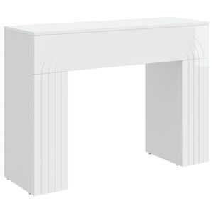 vidaXL Klubska miza Bela visok sijaj 102 x 35 x 75 cm Inženirski les