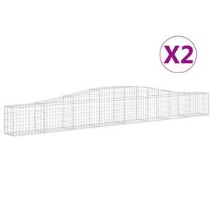 vidaXL Obokane gabion ko&scaron;are 2 kosa 400x30x40/60 cm pocinkano železo