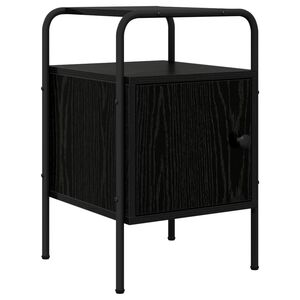 vidaXL Nočna omarica Črni hrast 35 x 36,5 x 56 cm Inženirski les