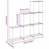 vidaXL Tubular Shelf s shranjevanjem Bela 129 x 27 x 132 cm Aluminij