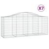 vidaXL Obokane gabion ko&scaron;are 7 kosov 200x50x80/100 cm cinkano železo