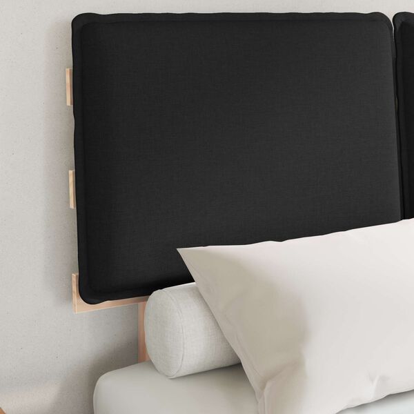 vidaXL Posteljni okvir z oblazinjenim vzglavjem Črna 120 x 200 cm