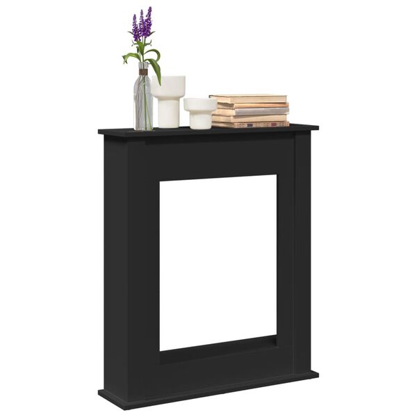 vidaXL Okvir za kamin črn 75x20x87,5 cm inženirski les