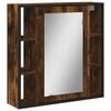 vidaXL Kopalni&scaron;ka omarica z ogledalom dimljeni hrast 60x16x60 cm