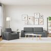 vidaXL Kavčna garnitura 2 pcs Temno siva 222 x 80 x 82 cm blago