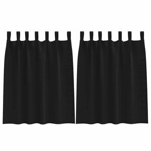 vidaXL Zavese za zatemnitev z obroči 2 pcs Črna 140 x 140 cm Poliester