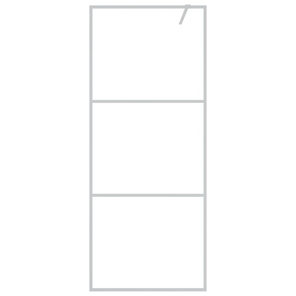 vidaXL Pregrada za tu&scaron; srebrna 80x195 cm prozorno ESG steklo