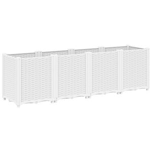 vidaXL Vrtno cvetlično korito belo 160x40x53 cm PP