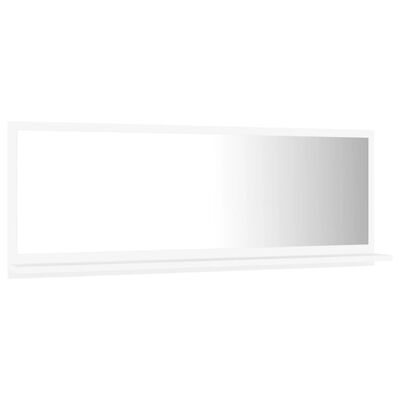 vidaXL Kopalniško ogledalo belo 100x10,5x37 cm iverna plošča