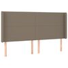 vidaXL Box spring postelja z vzmetnico LED taupe 180x200 cm blago