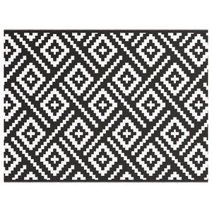 vidaXL Zunanji preproga ARAKIL Bela in črna 300 x 400 cm PP