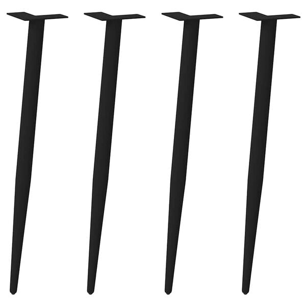 vidaXL Noge za konzolno mizico stožčaste oblike 4 kosi črne 72-73 cm jeklo