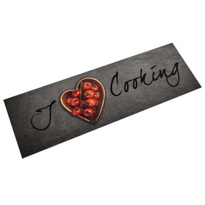 vidaXL Kuhinjska preproga pralna napis Cooking 45x150 cm žamet