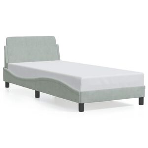 vidaXL Posteljni okvir Dover svetlo siv 80x200 cm žamet