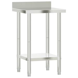 vidaXL Kuhinjska delovna miza z za&scaron;čitno plo&scaron;čo 55x55x93 cm jeklo